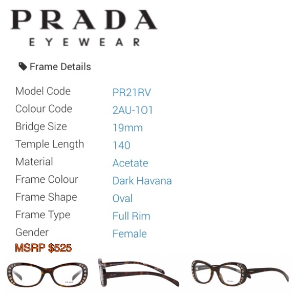 Prada VPR 21R 2AU-1O1 Eyeglassss - Picture 4 of 4