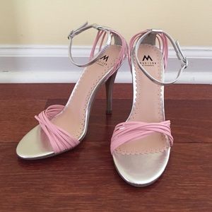 Strappy pink and silver heels size 5.5