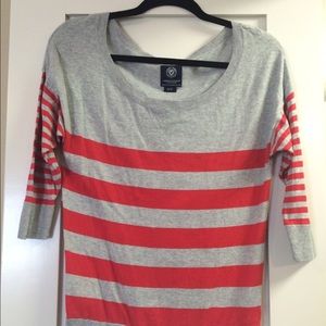 Gray and red sweater