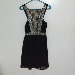 Black studded cocktail dress