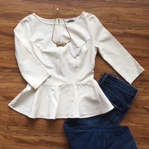 Seamed Peplum Top