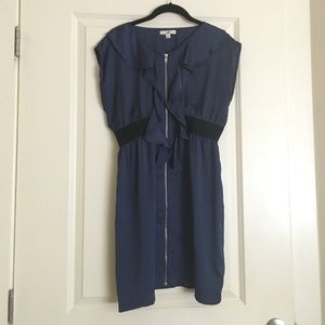 Navy Blue Dress with black trim