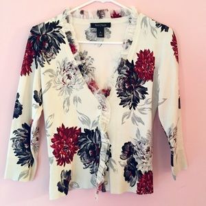 White House Black Market Floral Sweater