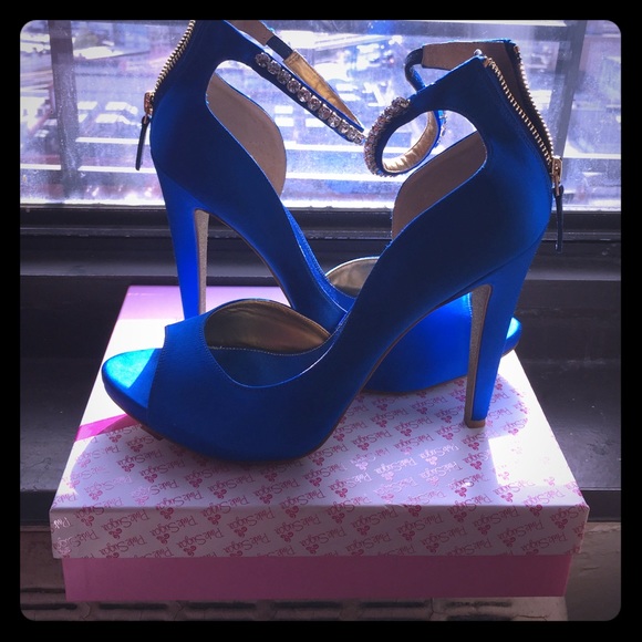 Royal Blue Satin 4-5' heel Sandal