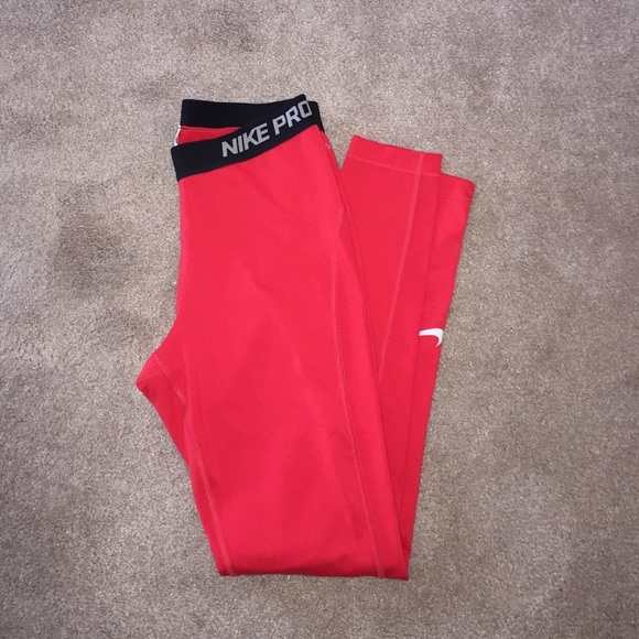 Pinkish red Nike pro leggings