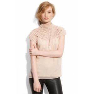 DVF "Magnolia" Silk Blouse in Petal Pink