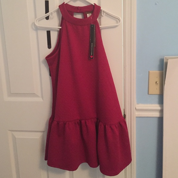 Halter cranberry dress