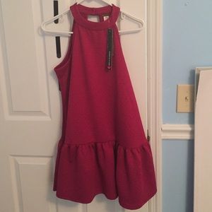 Halter cranberry dress