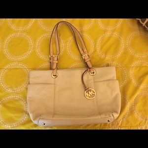 Michael Kors authentic leather tote, white