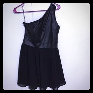 One shoulder little black dress