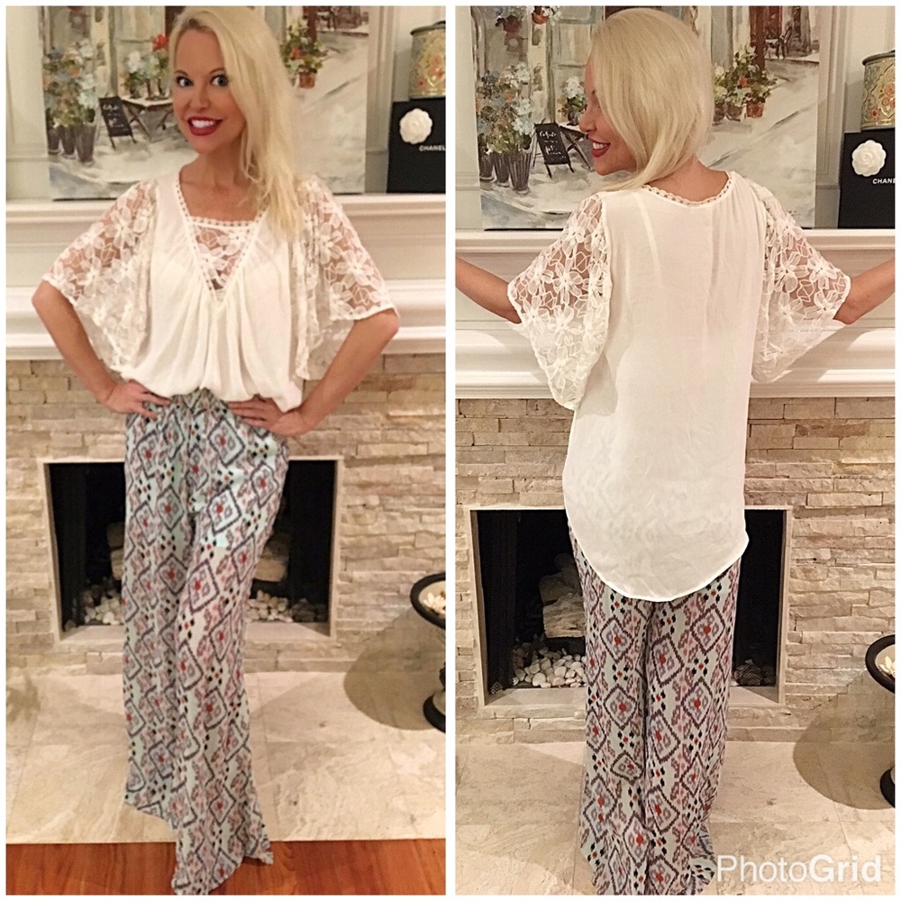 Long white tunic with lace detail - Picture 2 of 2