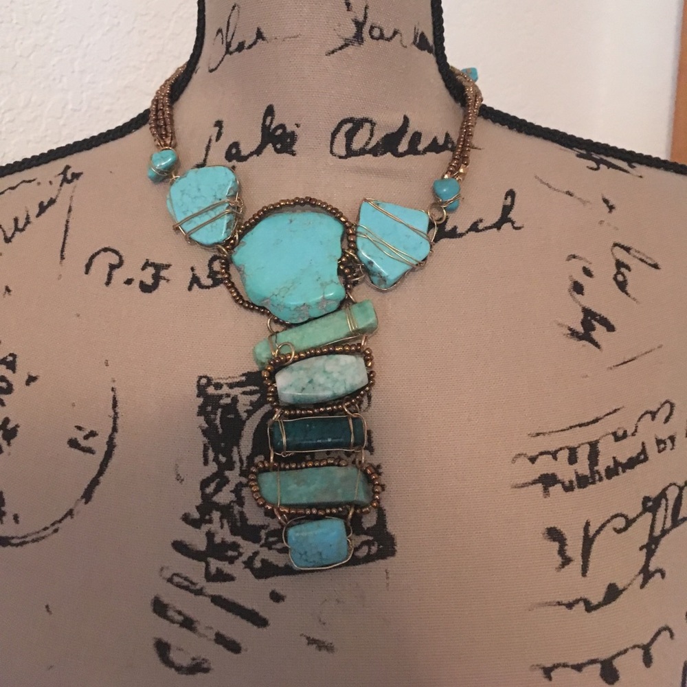 Neckless and earrings.