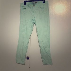 Mint green skinny crop