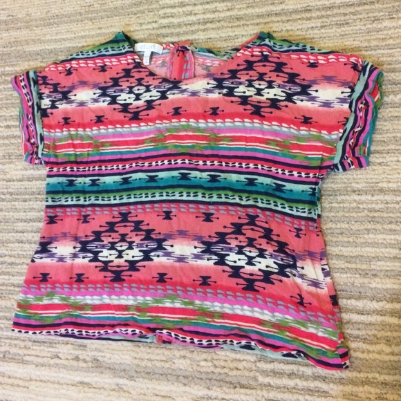 aztec boxy crop top
