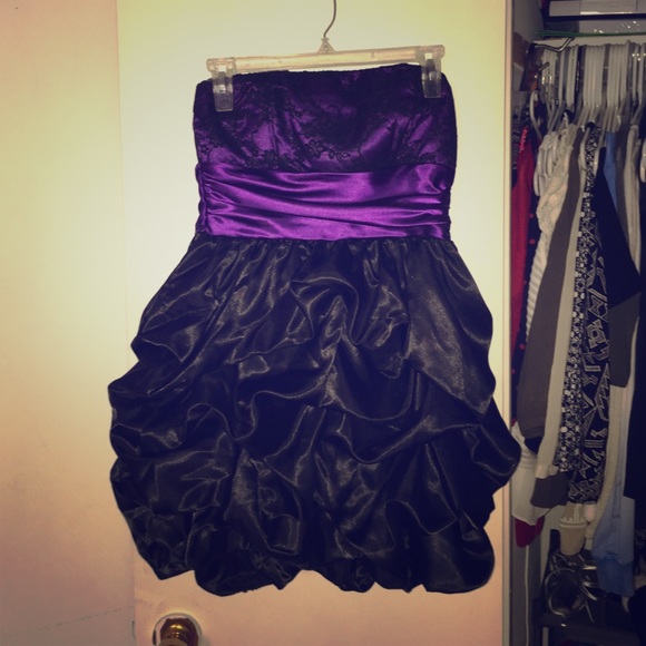Black and purple homecoming style dress