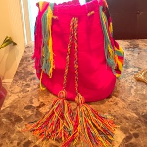 Authentic Wayuu Mochila - Hot Pink