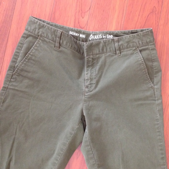 GAP skinny mini khakis, altered