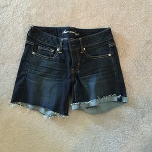 Dark wash jean shorts