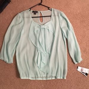 Brand New with Tags Mint Sheer 3/4 Length Top