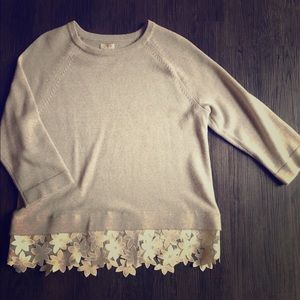 J Crew lace hem sweater