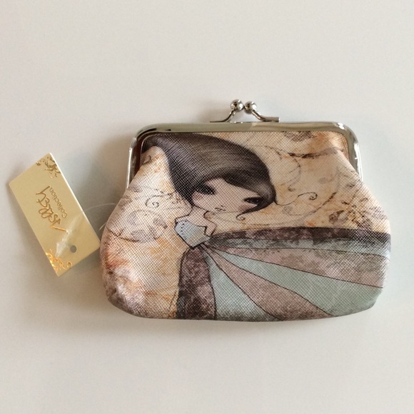 Ashley coin purse, girl art. Multi color