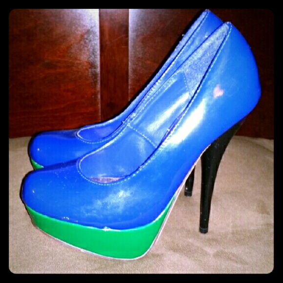 Blue/green heels