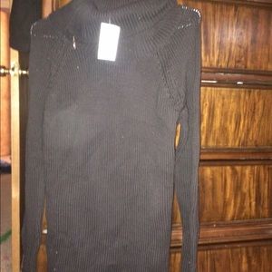 Guess black long zipper sweater