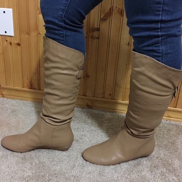 Knee high tan boots