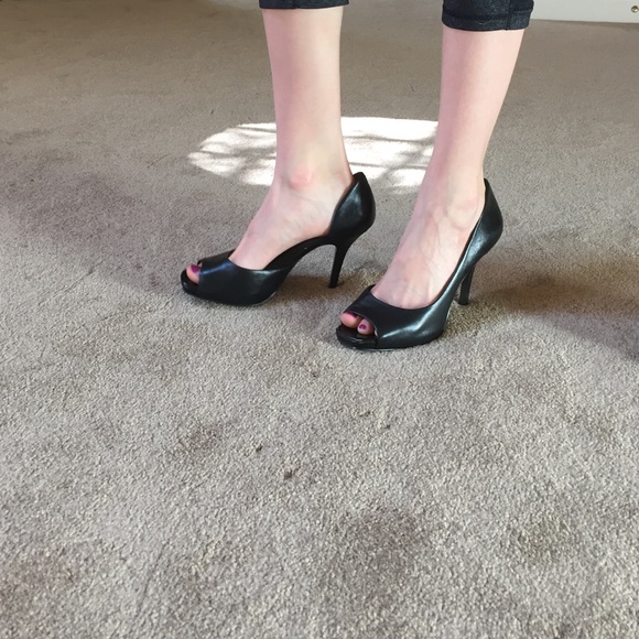Black high heel shoes