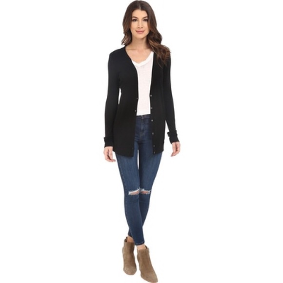 Black Buttoned Cardigan