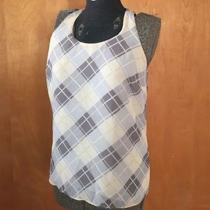 I.N.C. flowy plaid sleeveless top