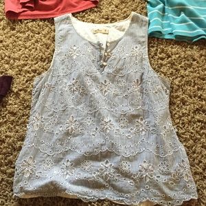 Hollister sleeveless light blue top