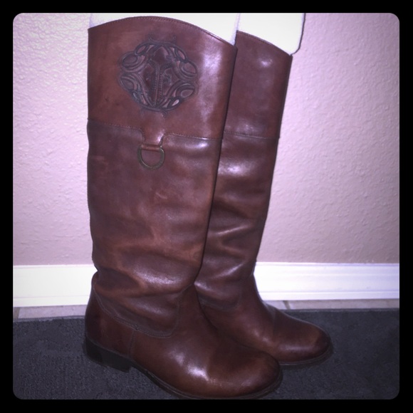 Frye Melissa Logo Cognac Boots