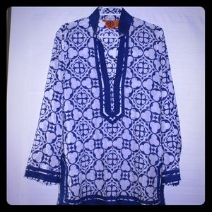 Tory Burch Blue & cream Tunic