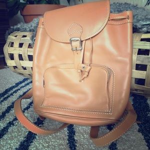 Real leather mini-backpack. Right on trend!