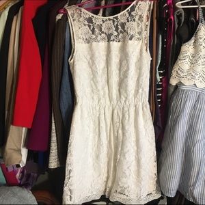 White lace dress with open back