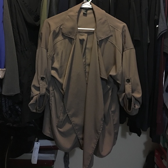 Olive drappy jacket.