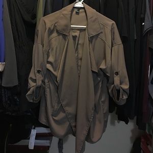 Olive drappy jacket.