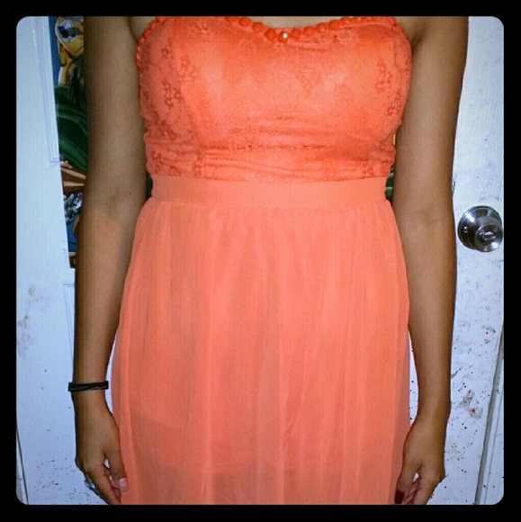 Orange High Low Dress