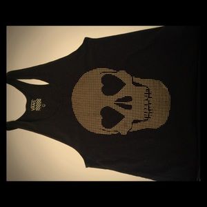 Vans Gold skull tank