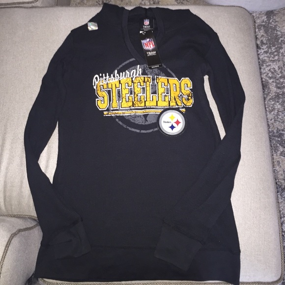 NFL  Tops - Steelers hooded long sleeve shirt.