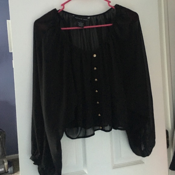 Cropped sheer top