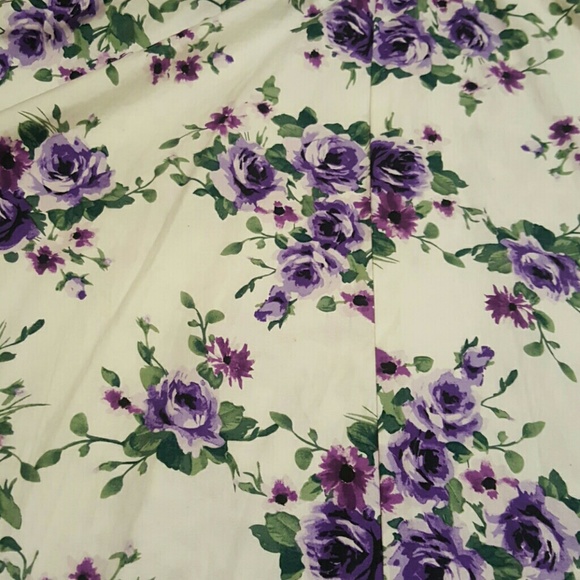 Purple & White Floral A-Line Dress - Picture 3 of 4