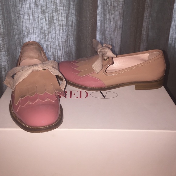 VALENTINO RED 2 tone patent-leather loafer