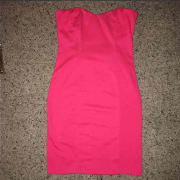 Hot pink body con dress