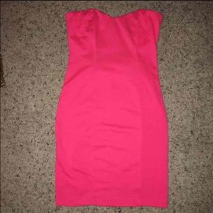 Hot pink body con dress