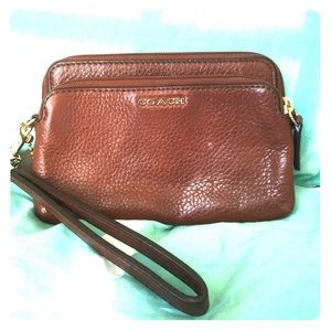 Two zipper wallet, Coach, leather