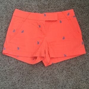J Crew neon orange shorts. Size 0