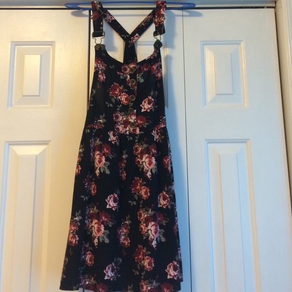 Overall floral dress