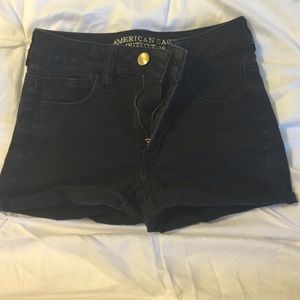 Black jean shorts